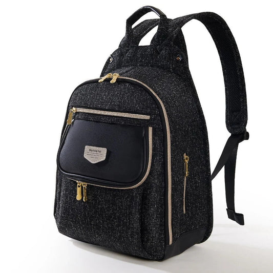 Sunveno Tweed Luxe Diaper Bag Backpack Black