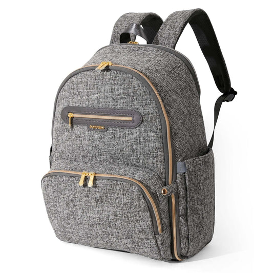 Sunveno Diaper Bags Sunveno Tweed Luxe Foldable Diaper Bag Backpack Grey