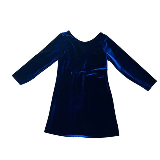 Susanne Lively Designs Tween Susanne Lively Designs Navy Long Sleeve Rayon Velvet Aline