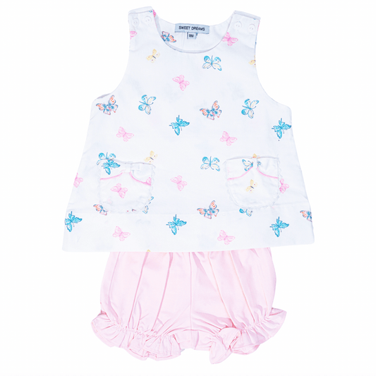 Sweet Dreams Girls Apparel / Playsets / Kids Butterfly / 12 Mo Sweet Dreams Butterfly Print Bloomer Set
