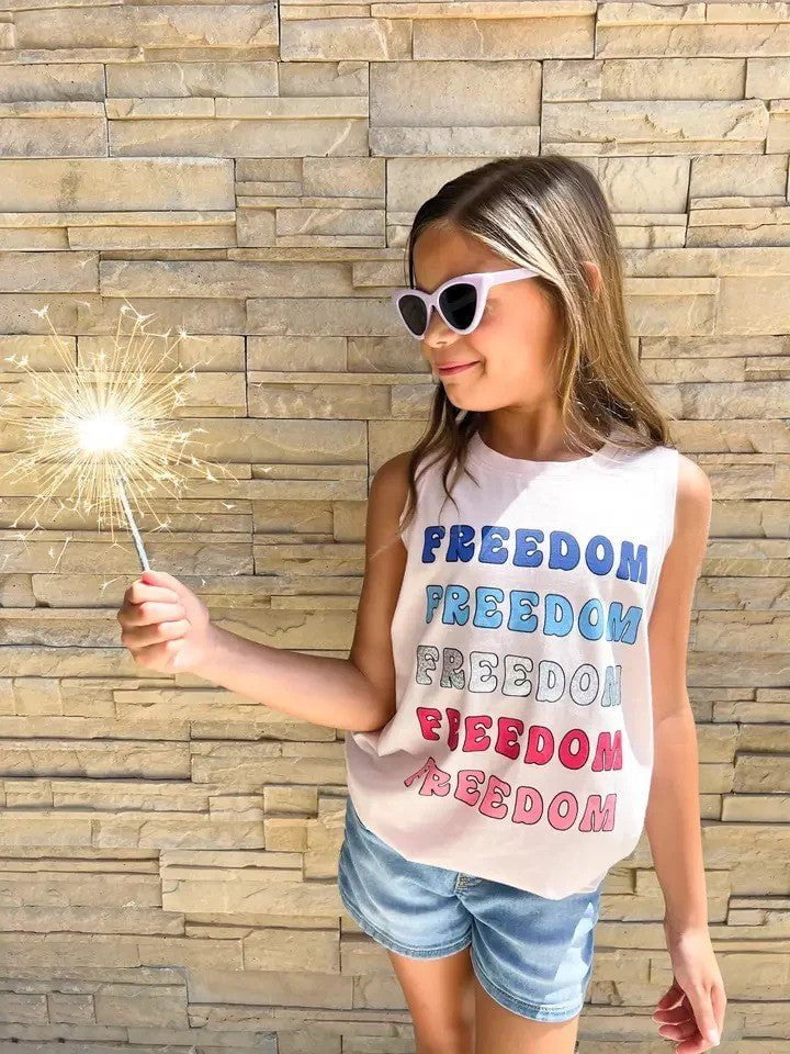 Sweet Soul Freedom Chunky Glitter Tween Graphic T-Shirt