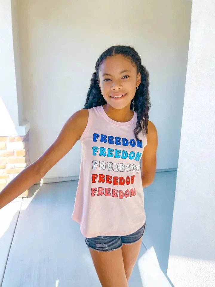 Sweet Soul Freedom Chunky Glitter Tween Graphic T-Shirt