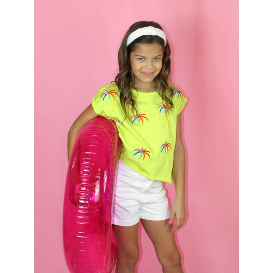 Sweet Soul Tween Palm Tree Embroidered Sleeveless Shirt babysupermarket