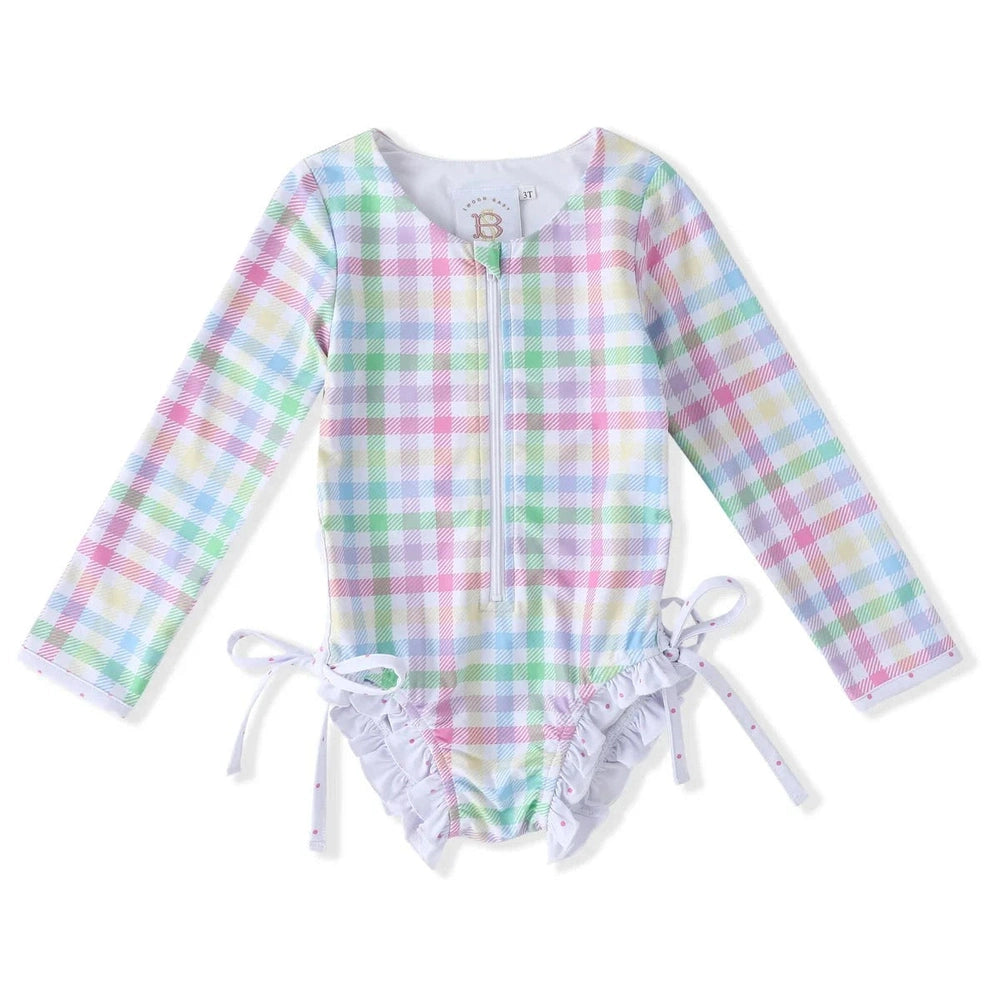 Swoon Baby Perfectly Plaid One Piece Rashguard Swimsuit babysupermarket