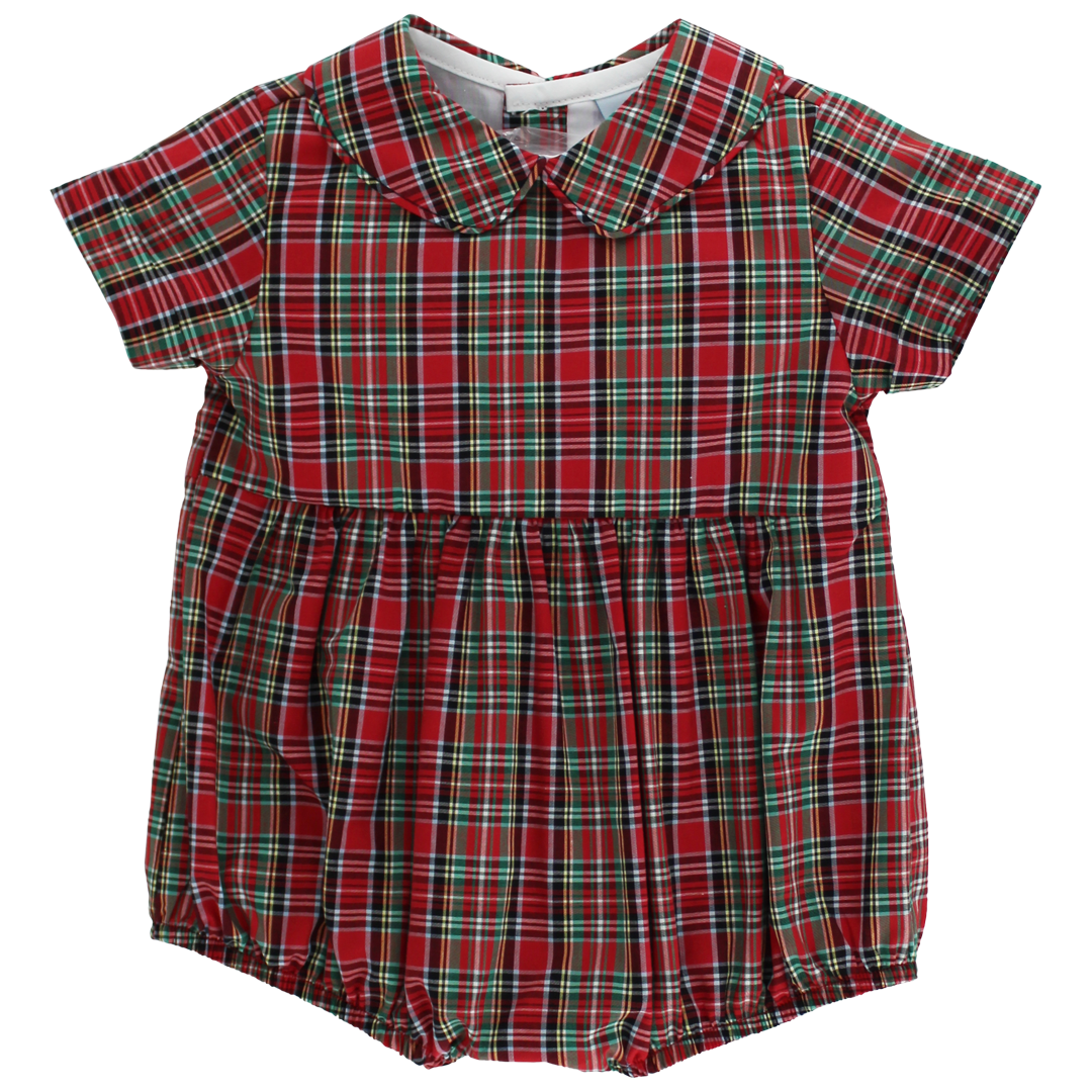 Bailey BoysBailey Boys Tartan Plaid with Navy Cord Dressy BubbleBabysupermarket