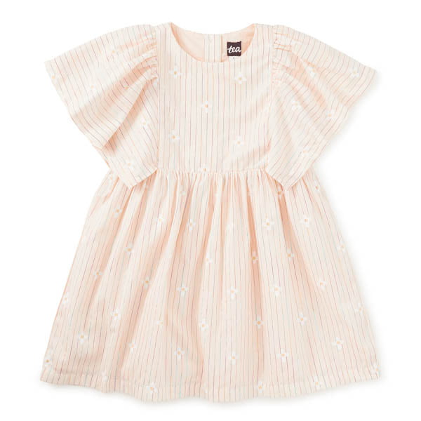 Tea CollectionTea Collection Butterfly Sleeve Twirl Dress - Floral StripeBabysupermarket