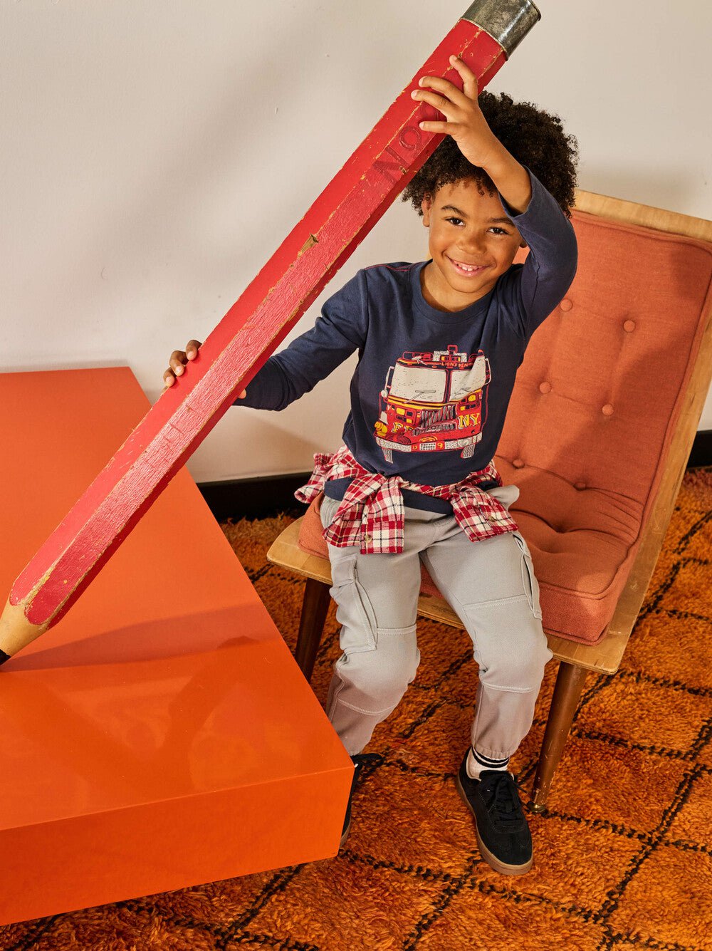 Tea Collection Fire Truck Graphic Tee