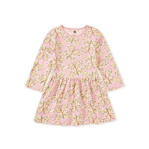 Tea CollectionTea Collection Long Sleeve Skirted Dress - Tea Rose ButterflyBabysupermarket