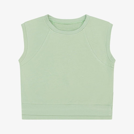 Tenly Girls French Terry Raglan Tank - Pistachio