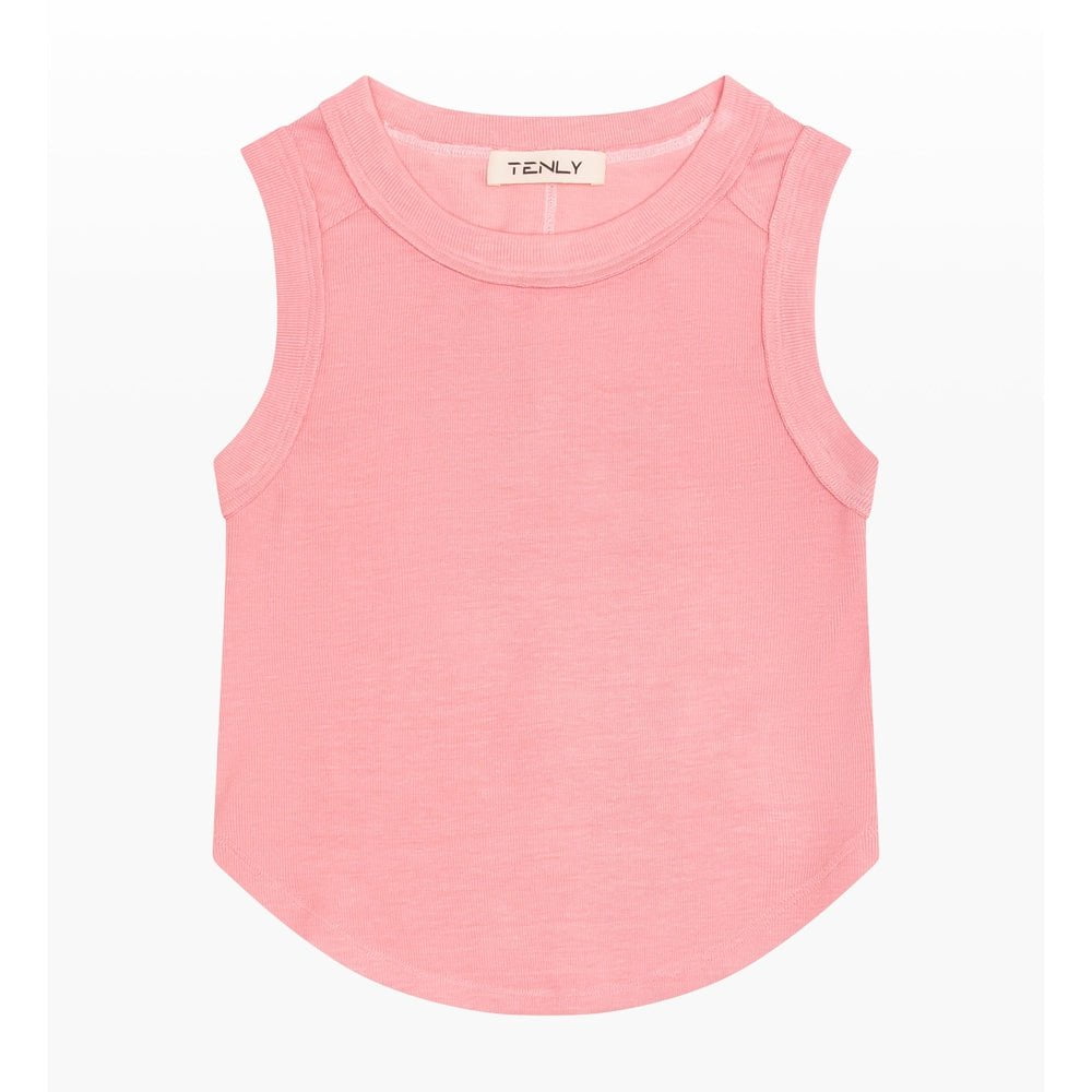 Tenly Girls Rayon Rib Exposed Sem Tank - Ballet Pink