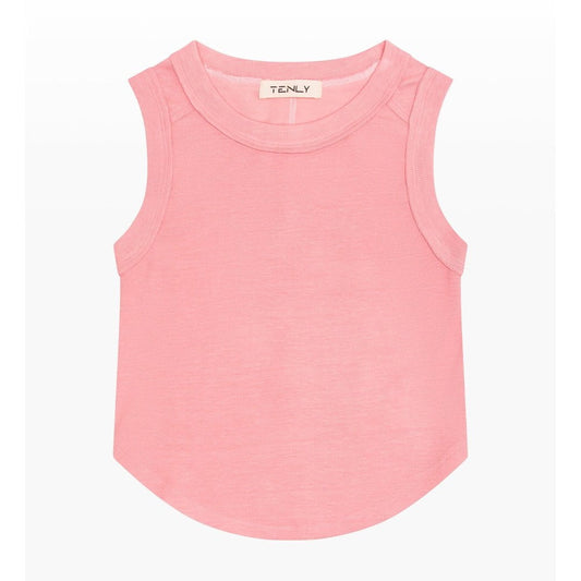 Tenly Girls Rayon Rib Exposed Sem Tank - Ballet Pink