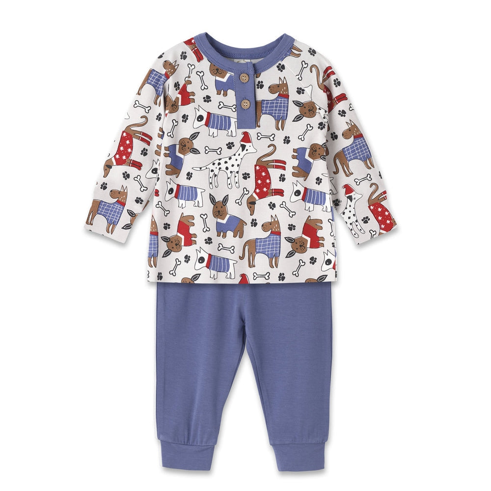 Tesa Babe Puppy Love Long Sleeve Henley Top & Pant Set babysupermarket