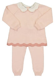 Feltman BrothersFeltman Brothers Girls Scalloped Contrast Trim Knit SetBabysupermarket