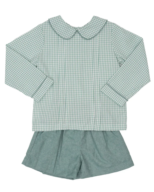 The Oaks Apparel Boys Apparel / Outfits / Toddler Teal / 2 Toddler The Oak's Apparel Boy's Tyler Teal Briar Check Short Set