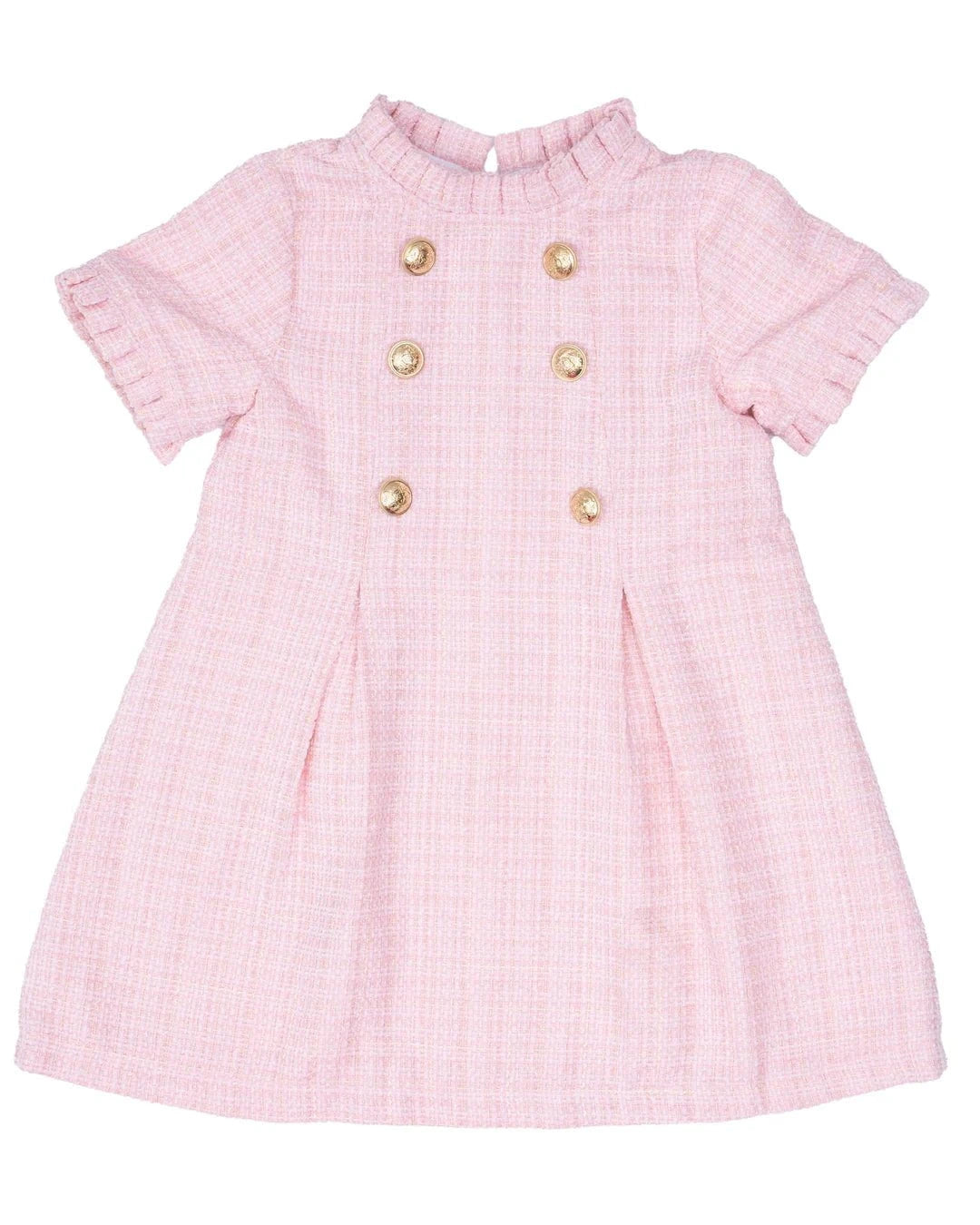 The Oaks Apparel Pink Twinkle Tweed / 4 The Oaks Apparel Emerson Pink Twinkle Tweed Dress