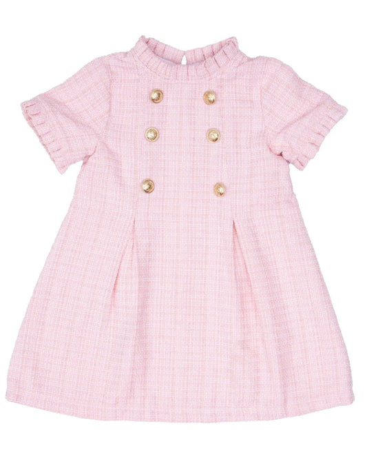 The Oaks Apparel Pink Twinkle Tweed / 4 The Oaks Apparel Emerson Pink Twinkle Tweed Dress