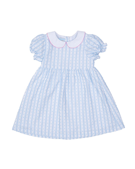 The Oaks ApparelThe Oaks Apparel Girls Peyton Dress - Blue Stripe BreezeBabysupermarket