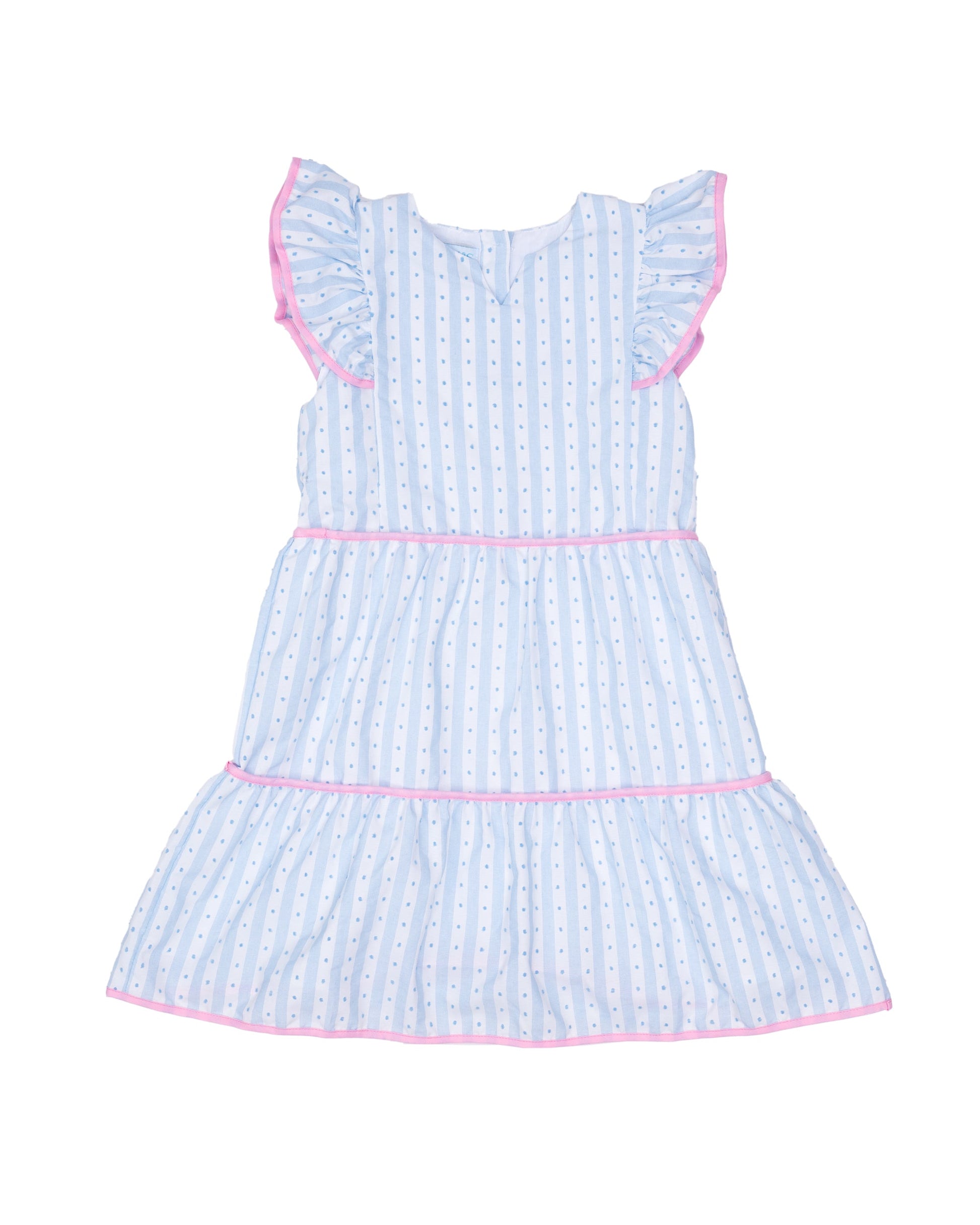 The Oaks ApparelThe Oaks Apparel Harley Girls Dress - Blue Stripe BreezeBabysupermarket