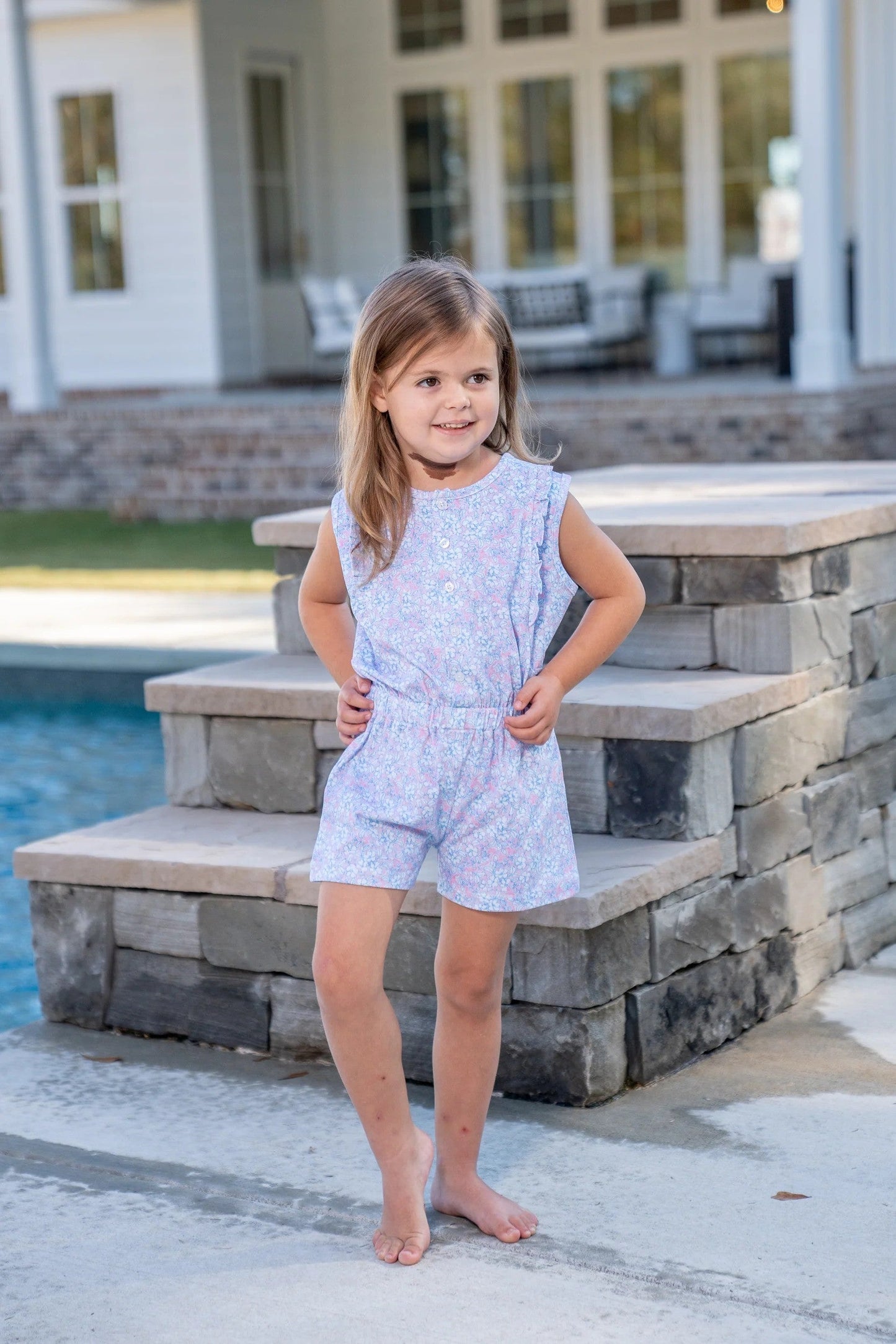 The Oaks Apparel Kinsley Cotton Candy Floral Romper