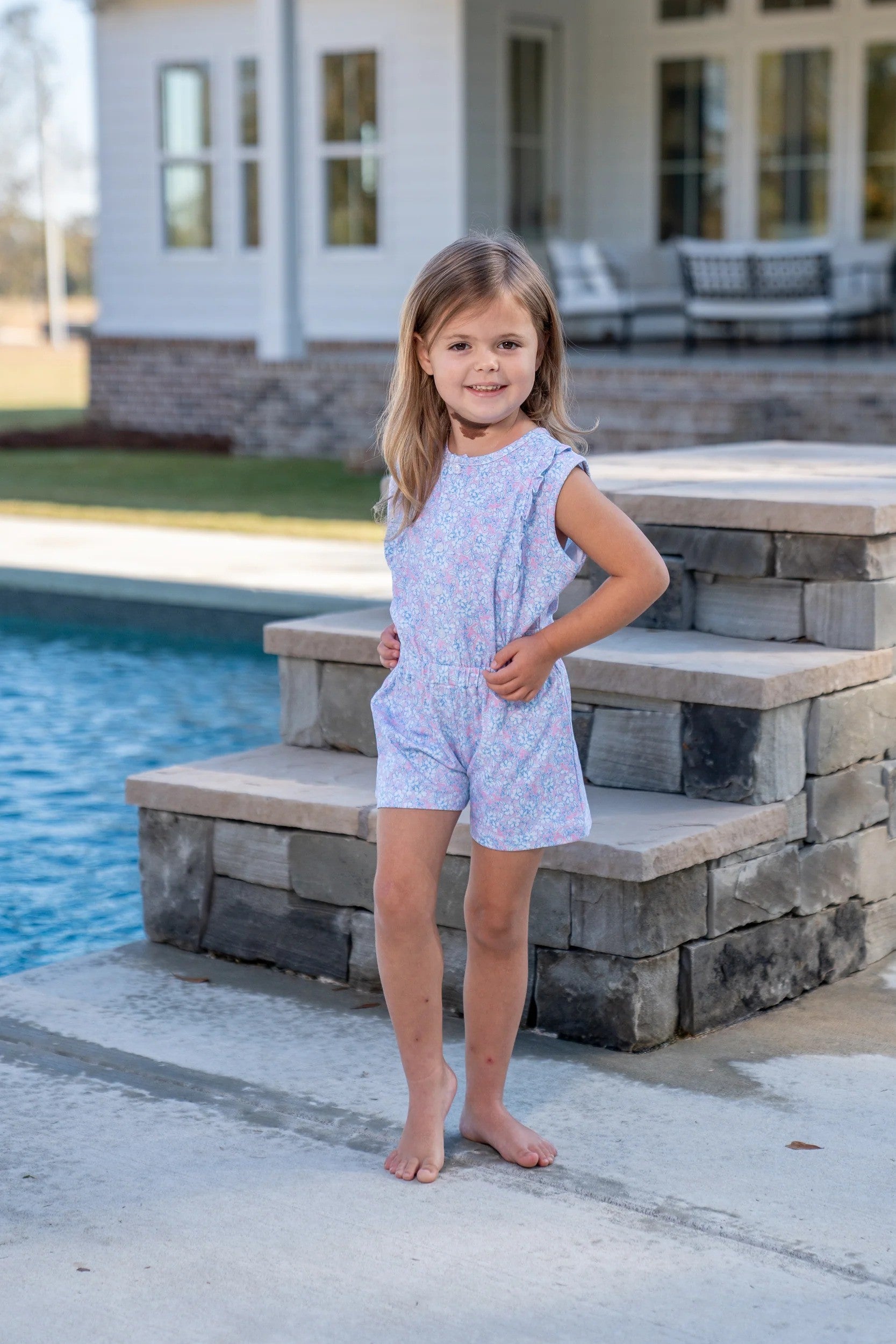 The Oaks Apparel Kinsley Cotton Candy Floral Romper