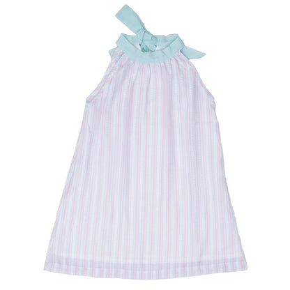 The Oaks Apparel Pink & Aqua Stripe Jewel Dress babysupermarket