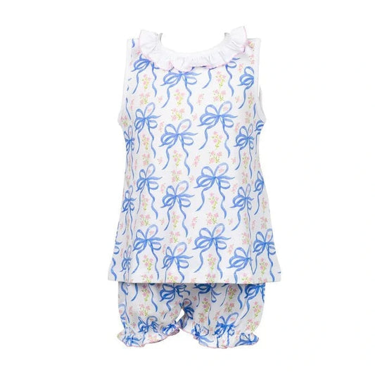 The Proper Peony Blossom Bow Girls Bloomer Set
