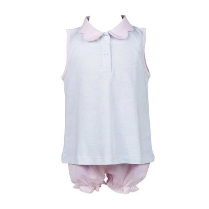 The Proper Peony Blue Stripe Girl Bloomer Set