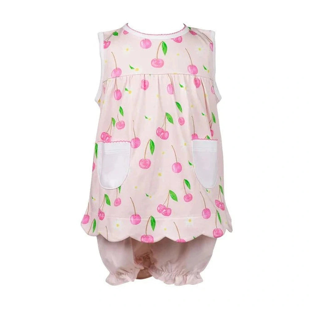 The Proper Peony Cherry Blooms Girl Bloomer Set