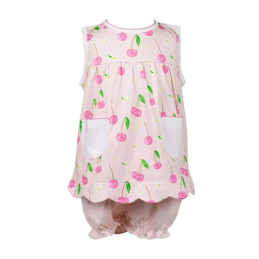 The Proper Peony Cherry Blooms Girl Bloomer Set
