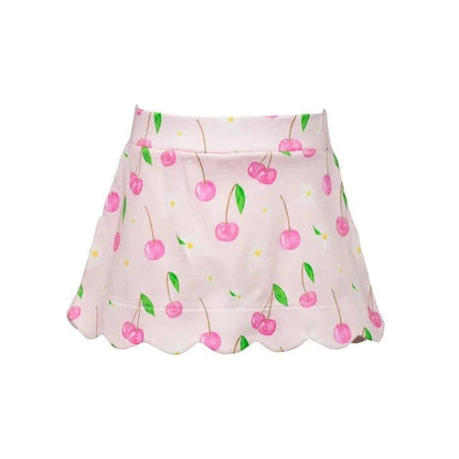 The Proper Peony Cherry Blooms Girl Scallop Skort