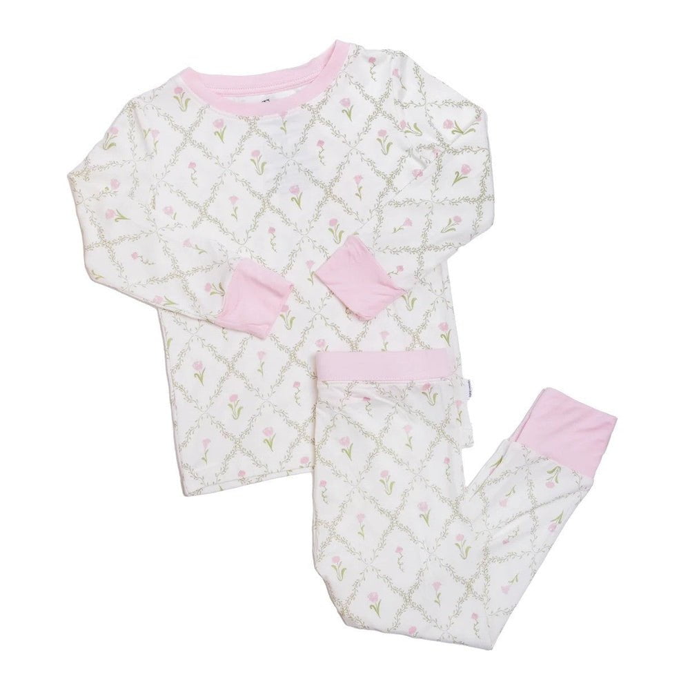 The Uptown Baby Girls Apparel / Sleepwear / Infant 18-24 Mo / Pink The Uptown Baby Flower Trellis Long Sleeve Pajama