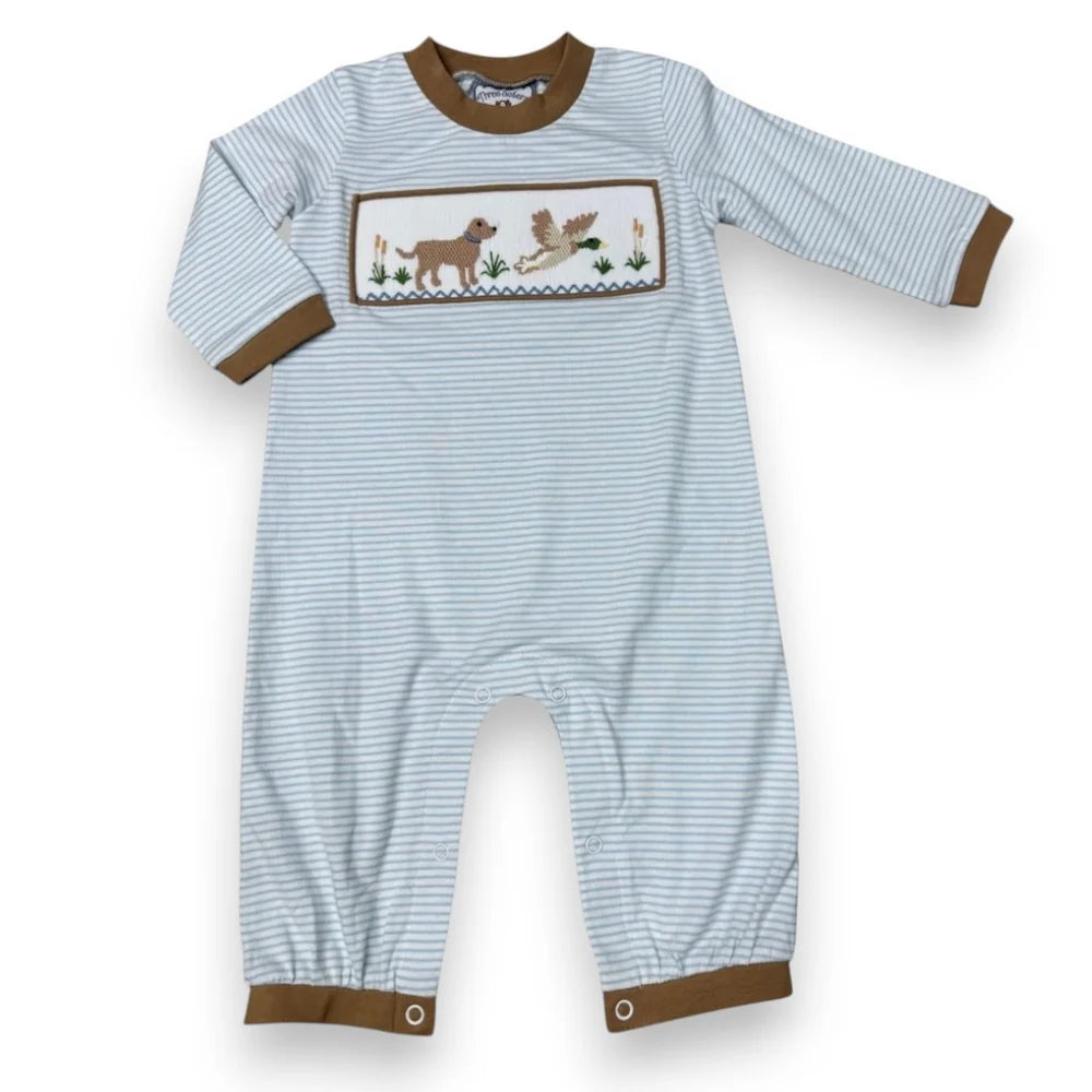 Three Sisters Duck Hunt / 9 Mo Three Sisters Duck Hunt Smocked Boys Romper