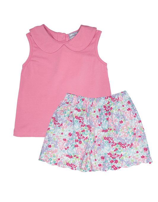 Three Sisters Toddler Girl Apparel Three Sisters Flowery Fields Scalloped Short Set