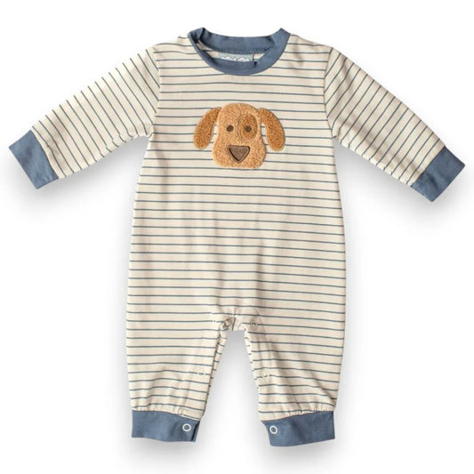 Three Sisters Infant Boy Puppy / 3 Mo Three Sisters Puppy Applique Boys Romper