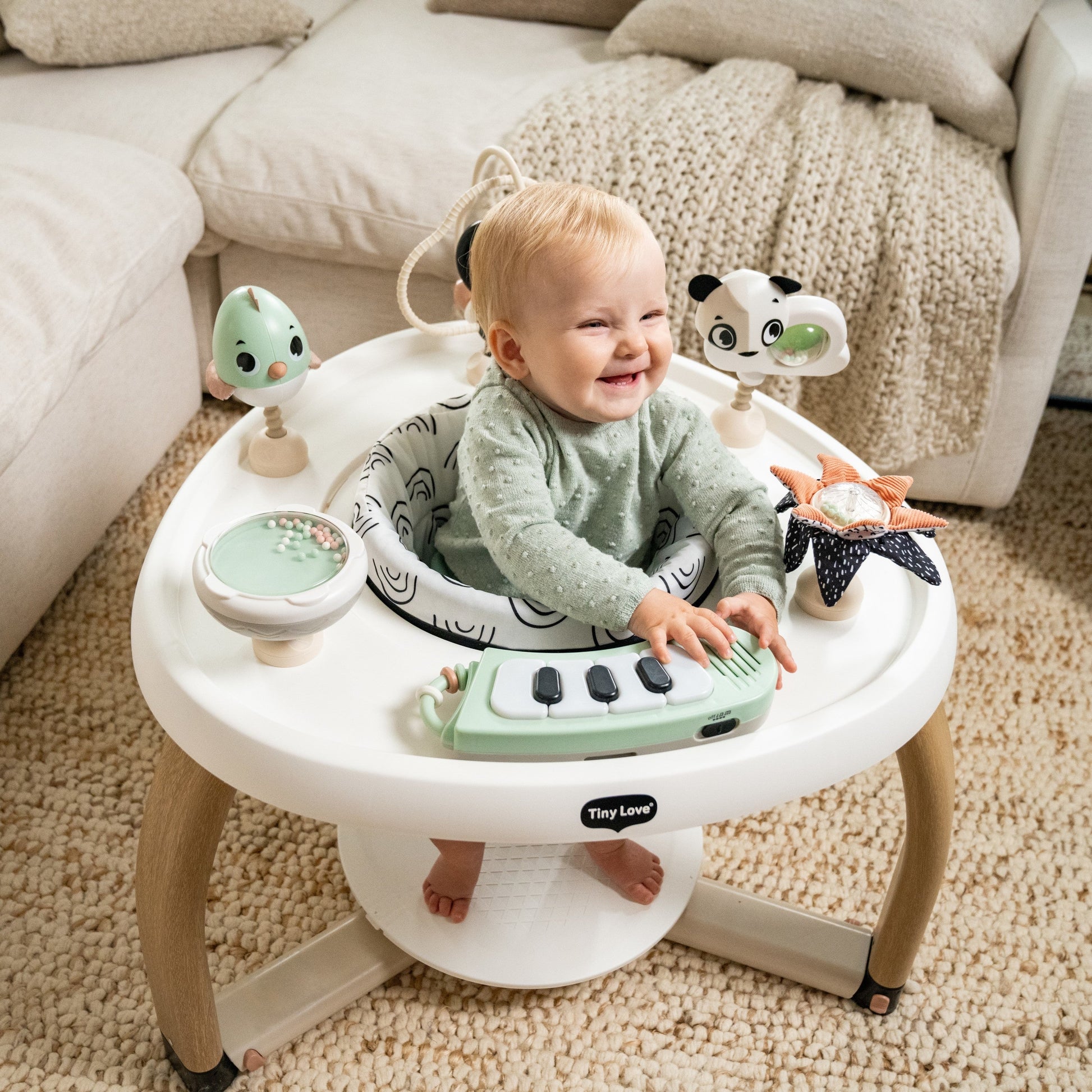 Tiny Love Toys Tiny Love 5-in-1 Here I Grow Stationary Activity Center | Black & White Décor Collection