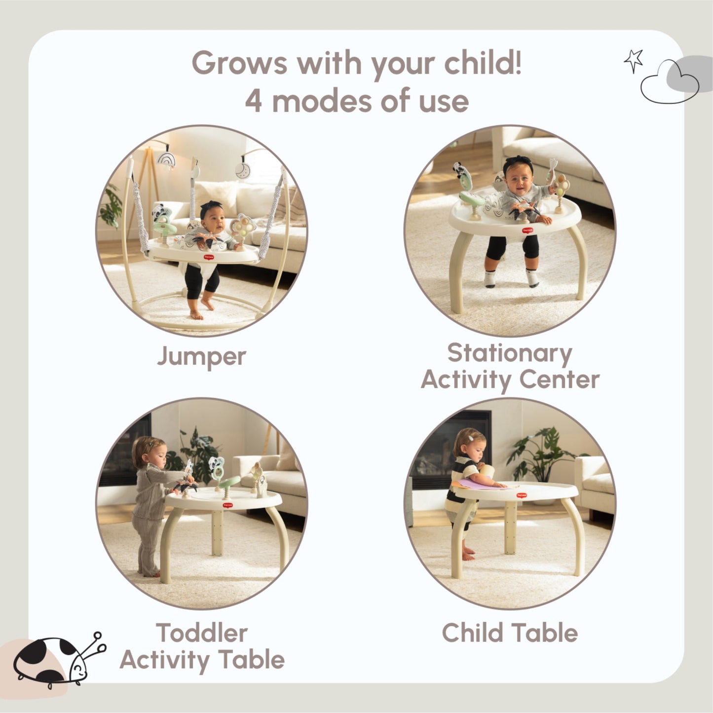 Tiny LoveTiny Love Black & White Décor 4-in-1 Jump & Play Activity CenterBabysupermarket