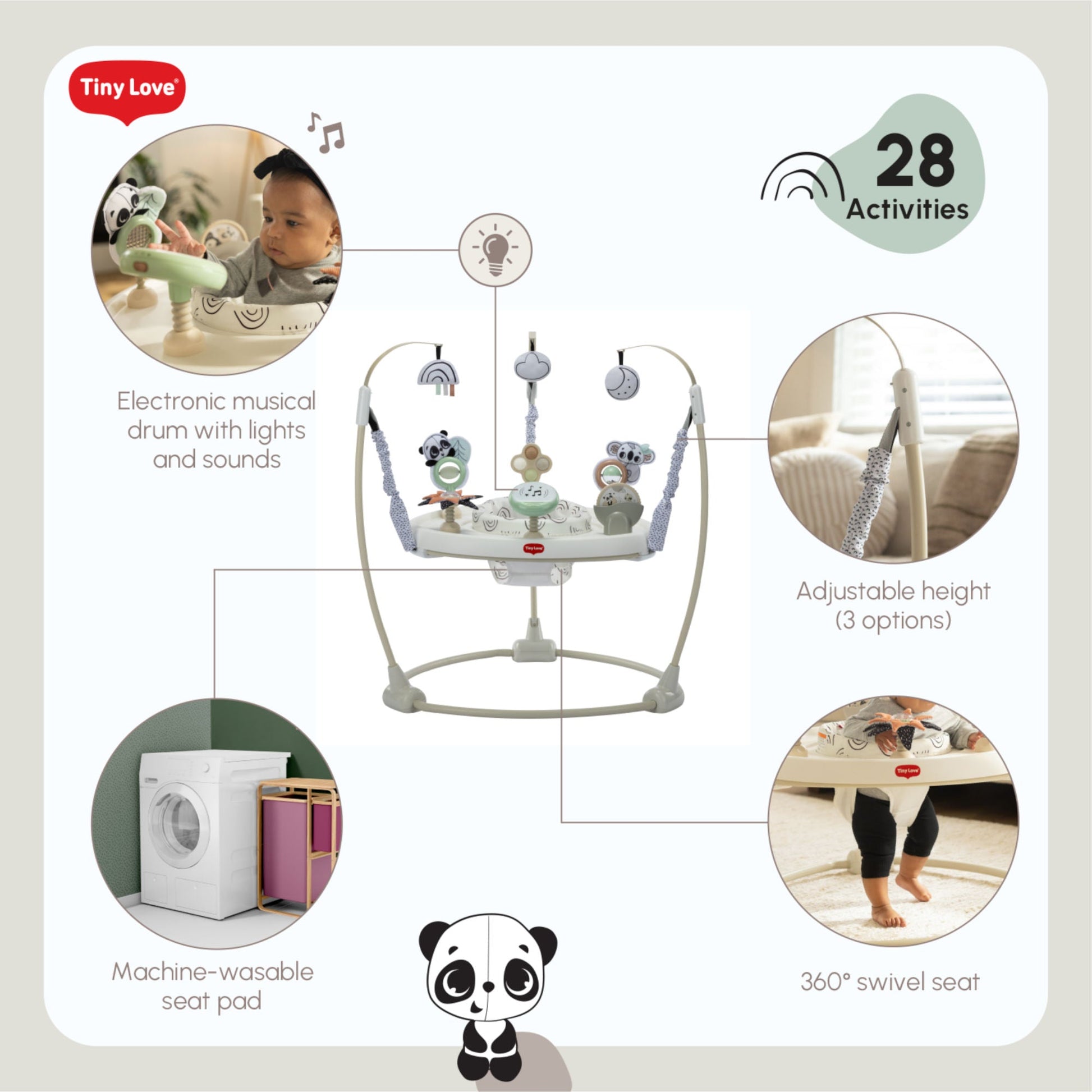 Tiny LoveTiny Love Black & White Décor 4-in-1 Jump & Play Activity CenterBabysupermarket