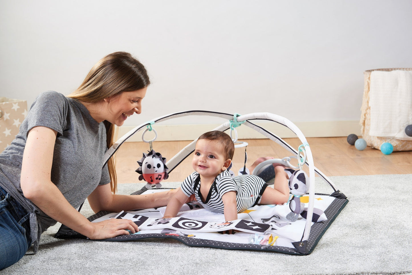 Dorel Juvenile Infant Toys Tiny Love Magical Tales Black & White Gymini