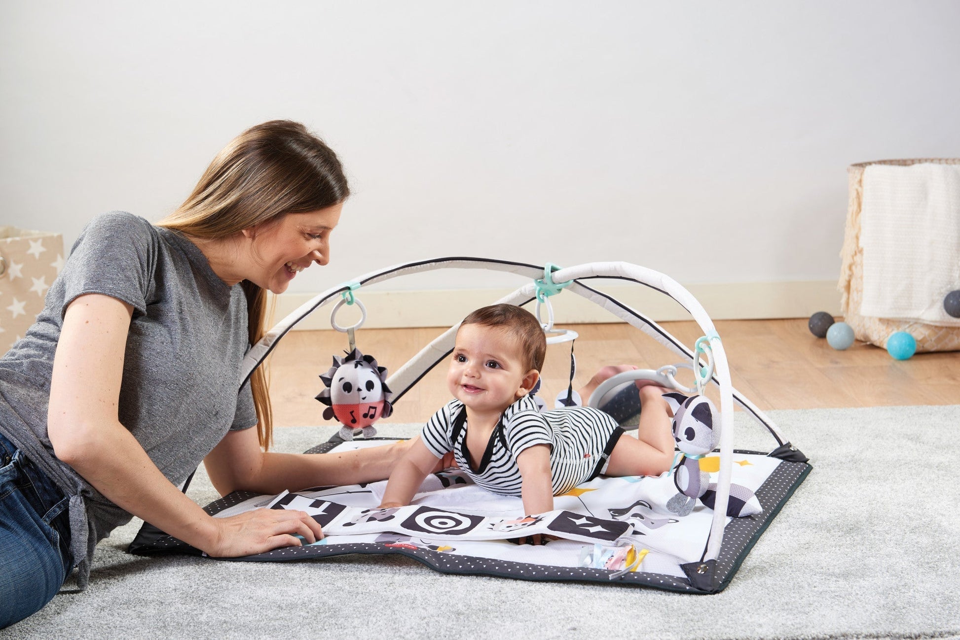 Dorel Juvenile Infant Toys Tiny Love Magical Tales Black & White Gymini