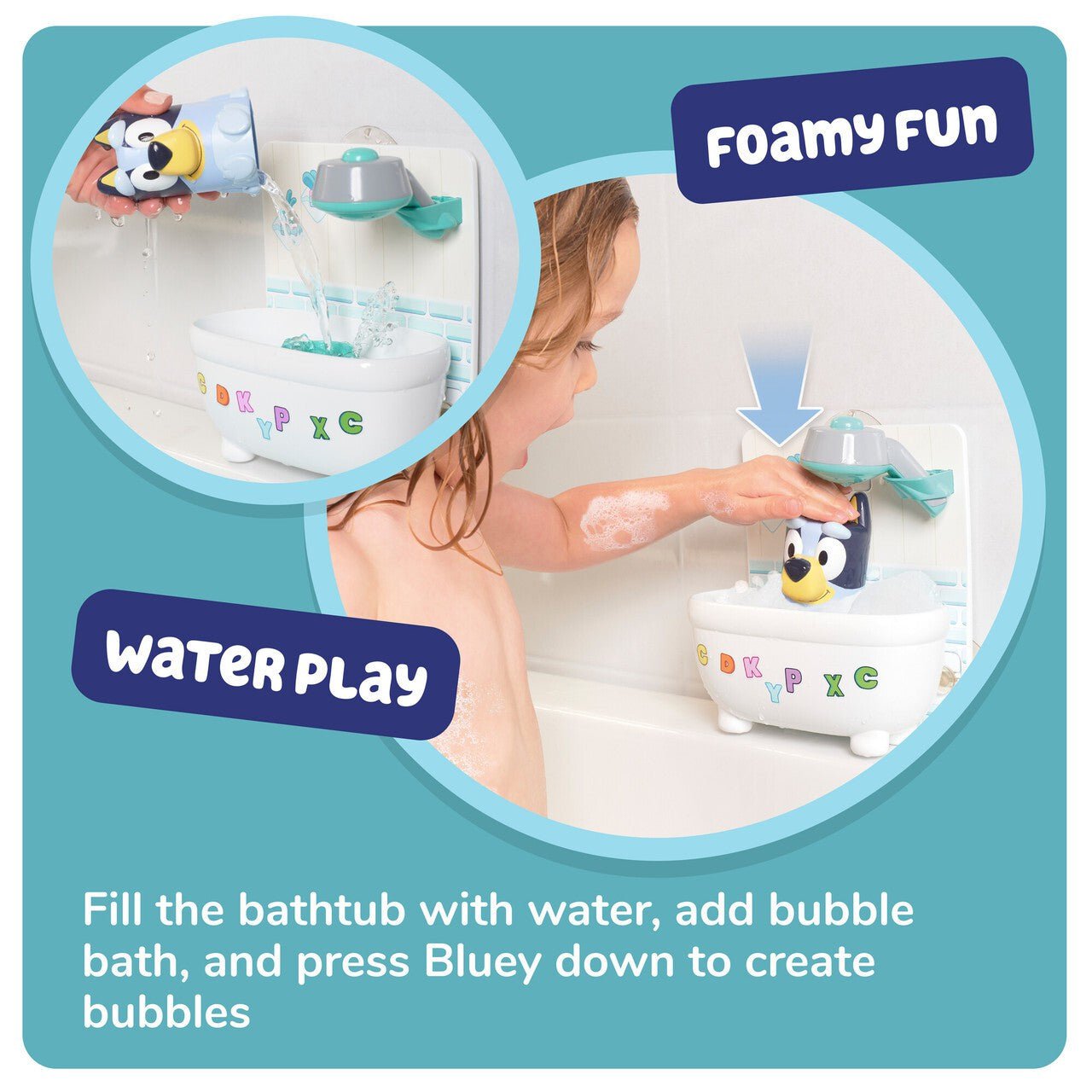 Tomy Bath Toys Tomy Toomies Shower & Scrub Bluey