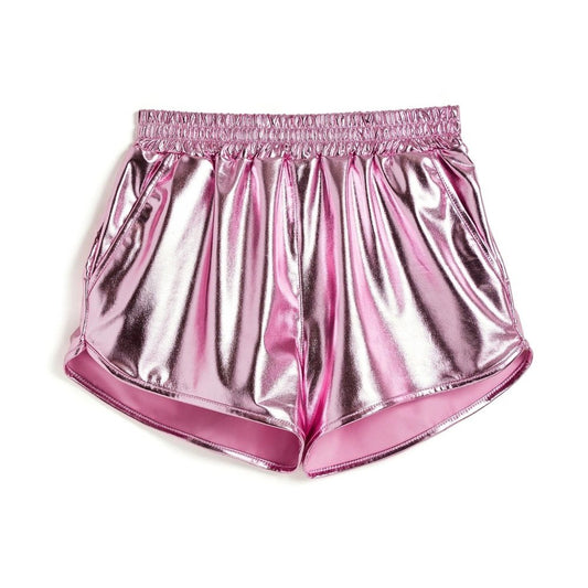 Tractr Girls Metallic Color Dolphin Shorts
