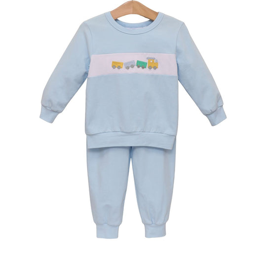 Trotter Street Kids Boys Playsets Light Blue / 12 Mo Trotter Street Kids Boys Train Jogger Set