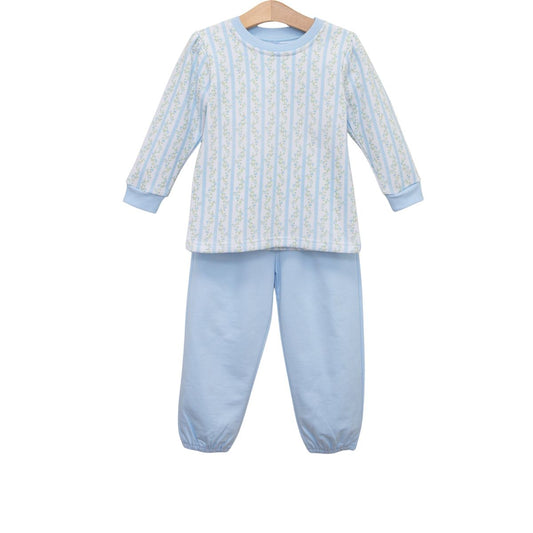 Trotter Street Kids Girls Play Sets Blue / 12 Mo Trotter Street Kids Girls Vinyard Blooms French Terry Set