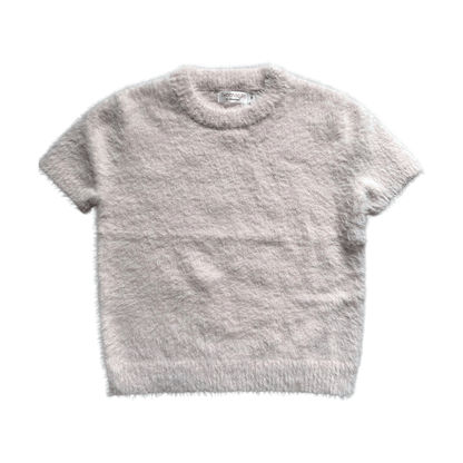 Tweenstyle Girls Sweaters Pale Pink / 7 Tweenstyle Pale Pink Short Sleeve Eyelash Sweater