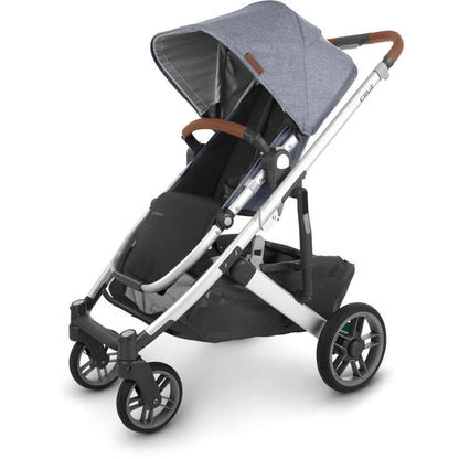 UPPAbaby Strollers - Single Gregory (Blue Mélange | Silver Frame | Saddle Leather) UPPAbaby Cruz V2 Stroller
