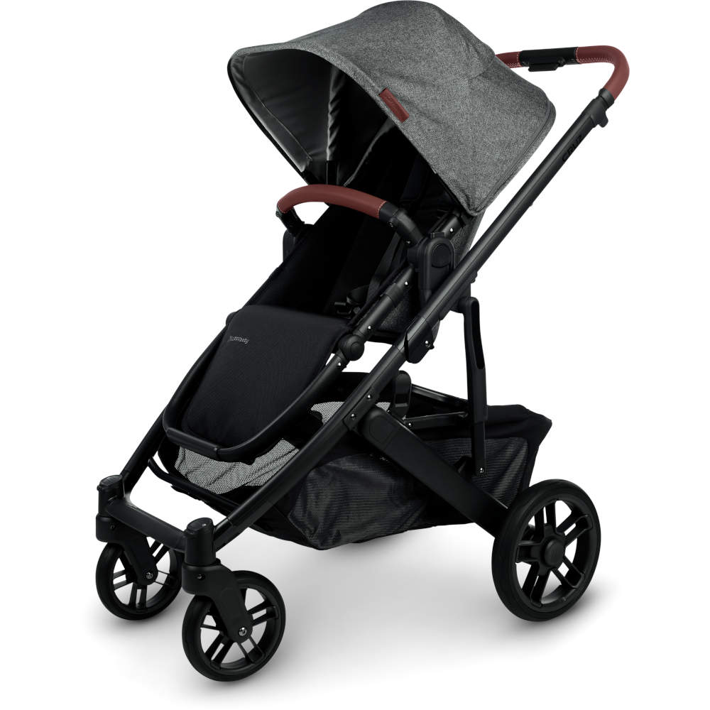 UPPAbaby Strollers - Single Greyson (Charcoal Mélange | Carbon Frame | Saddle Leather) UPPAbaby Cruz V2 Stroller