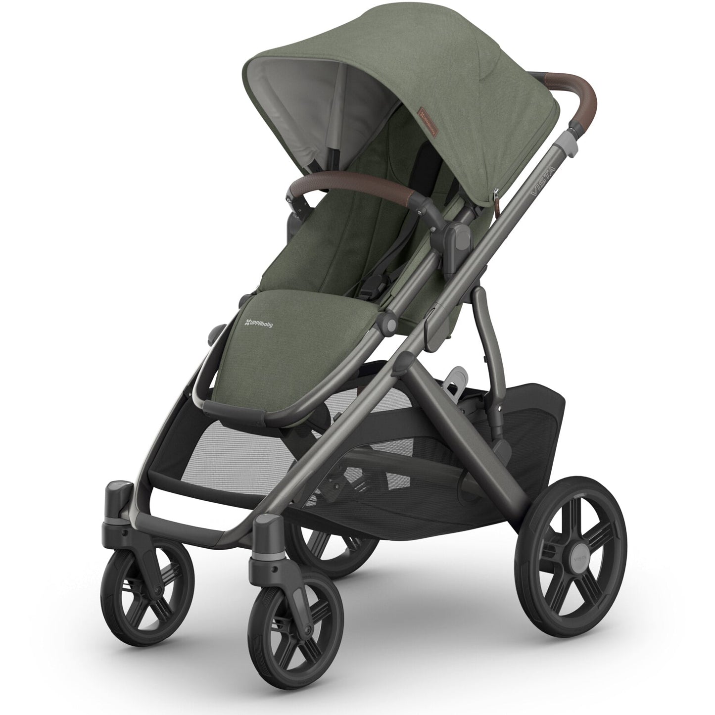 UPPAbaby Strollers - Double Evelyn (Meadow Green | Graphite Frame | Chestnut Leather) UPPAbaby Vista V3 Stroller