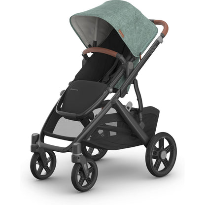 UPPAbaby Strollers - Double Gwen (Green Mélange | Carbon Frame | Saddle Leather) UPPAbaby Vista V3 Stroller