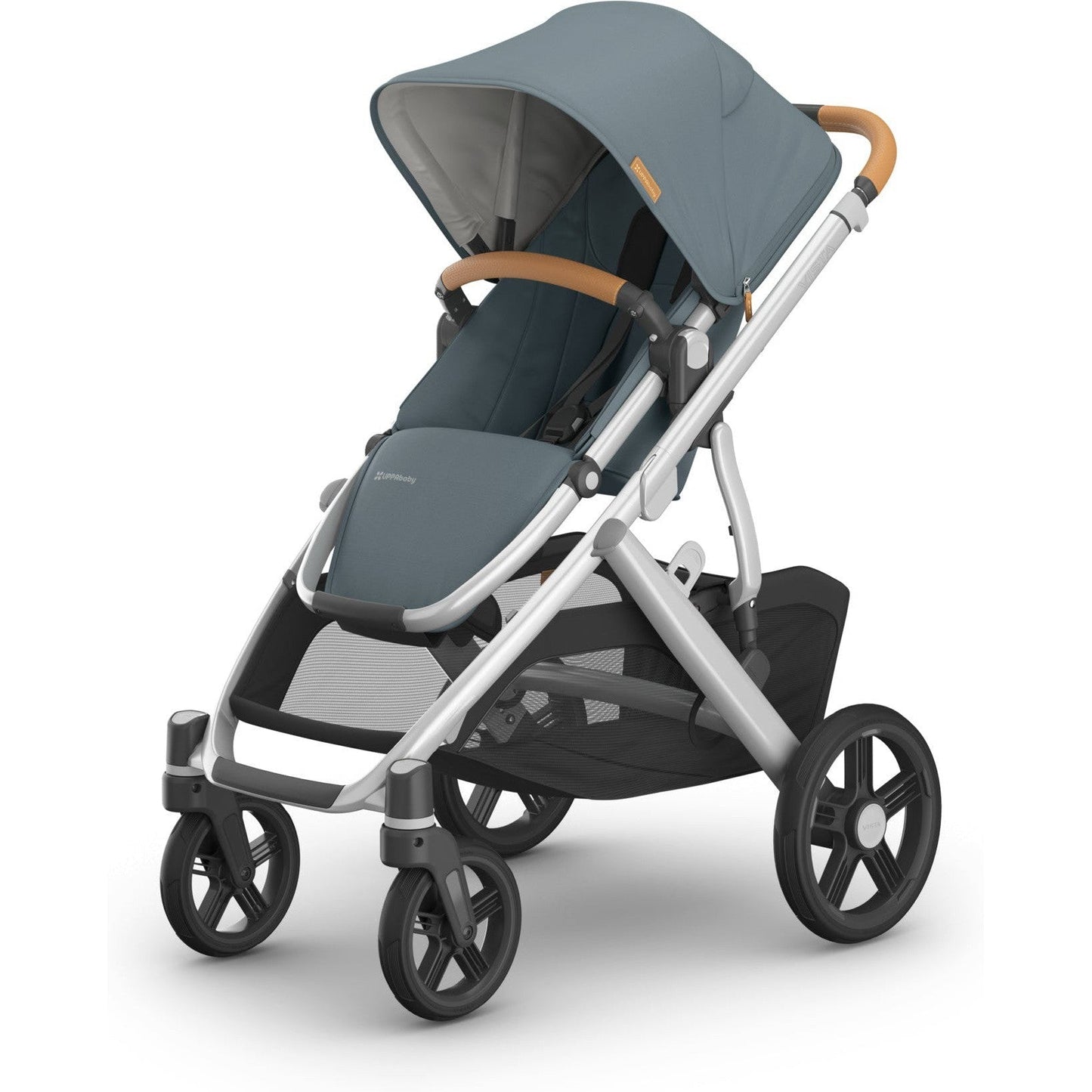 UPPAbaby Strollers - Double Callum (Stone Blue | Silver Frame | Sand Leather) UPPAbaby Vista V3 Stroller