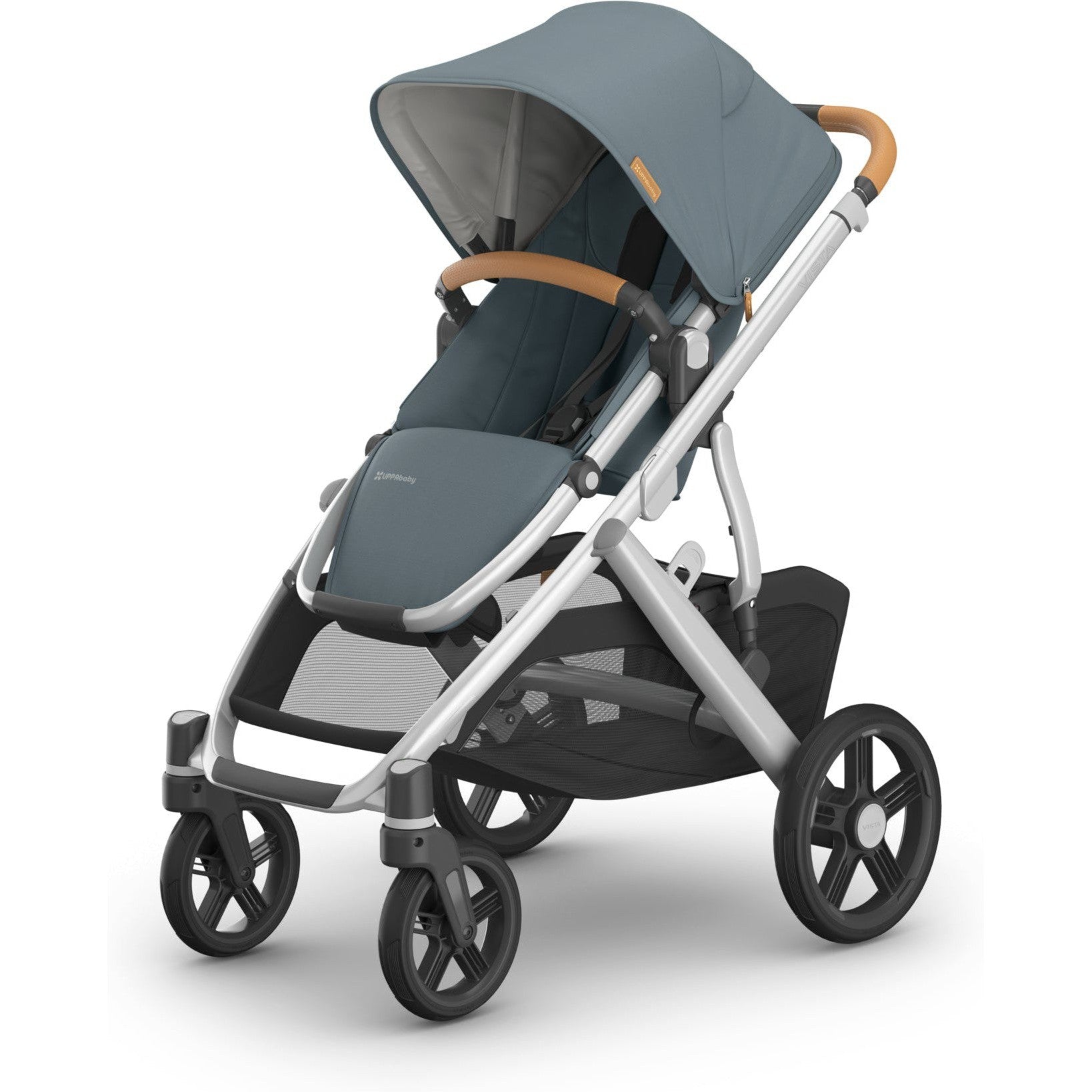 UPPAbaby Strollers - Double Callum (Stone Blue | Silver Frame | Sand Leather) UPPAbaby Vista V3 Stroller